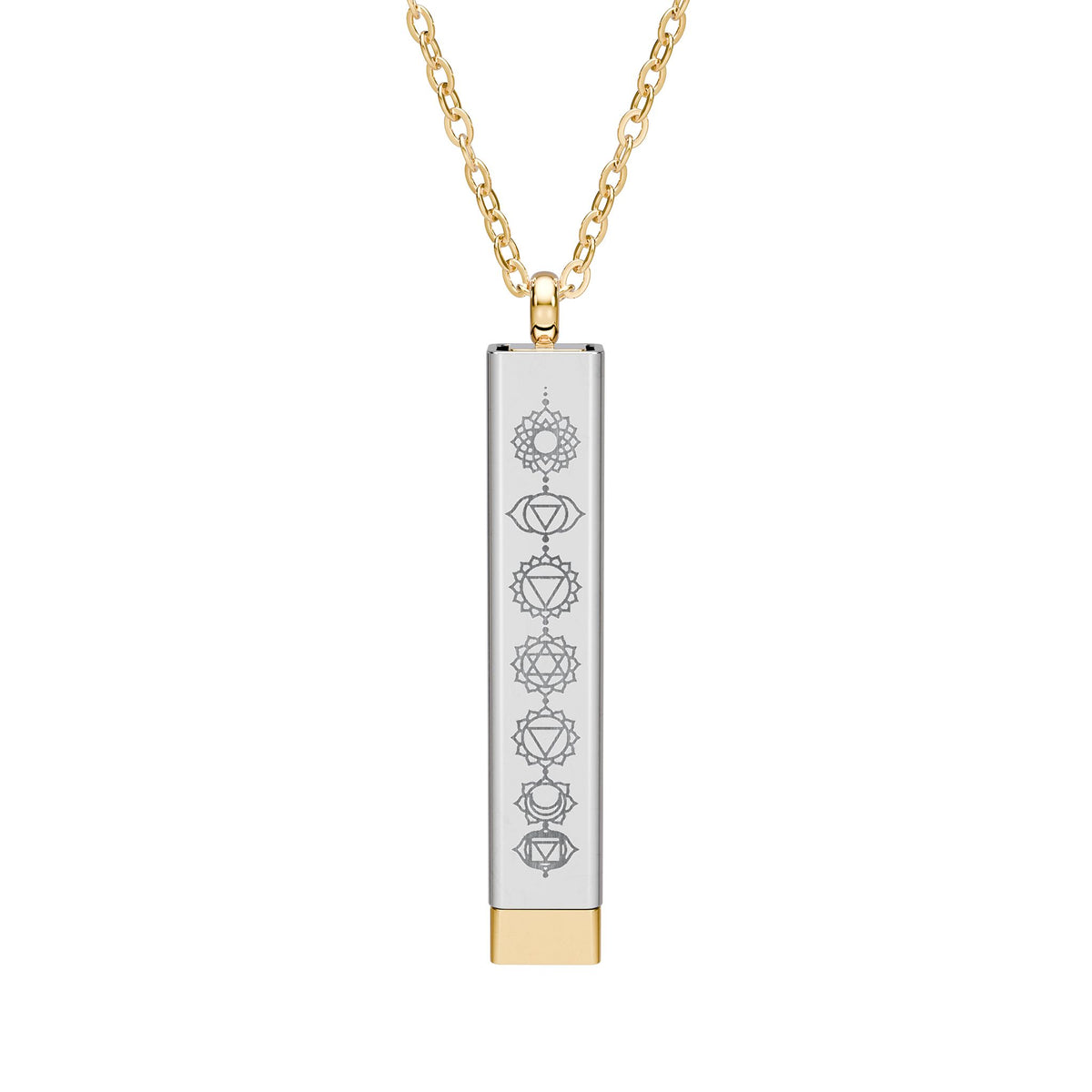 Hidden Message Sliding Bar Necklace — Engravable Sliding Pendant with Crystal Accent