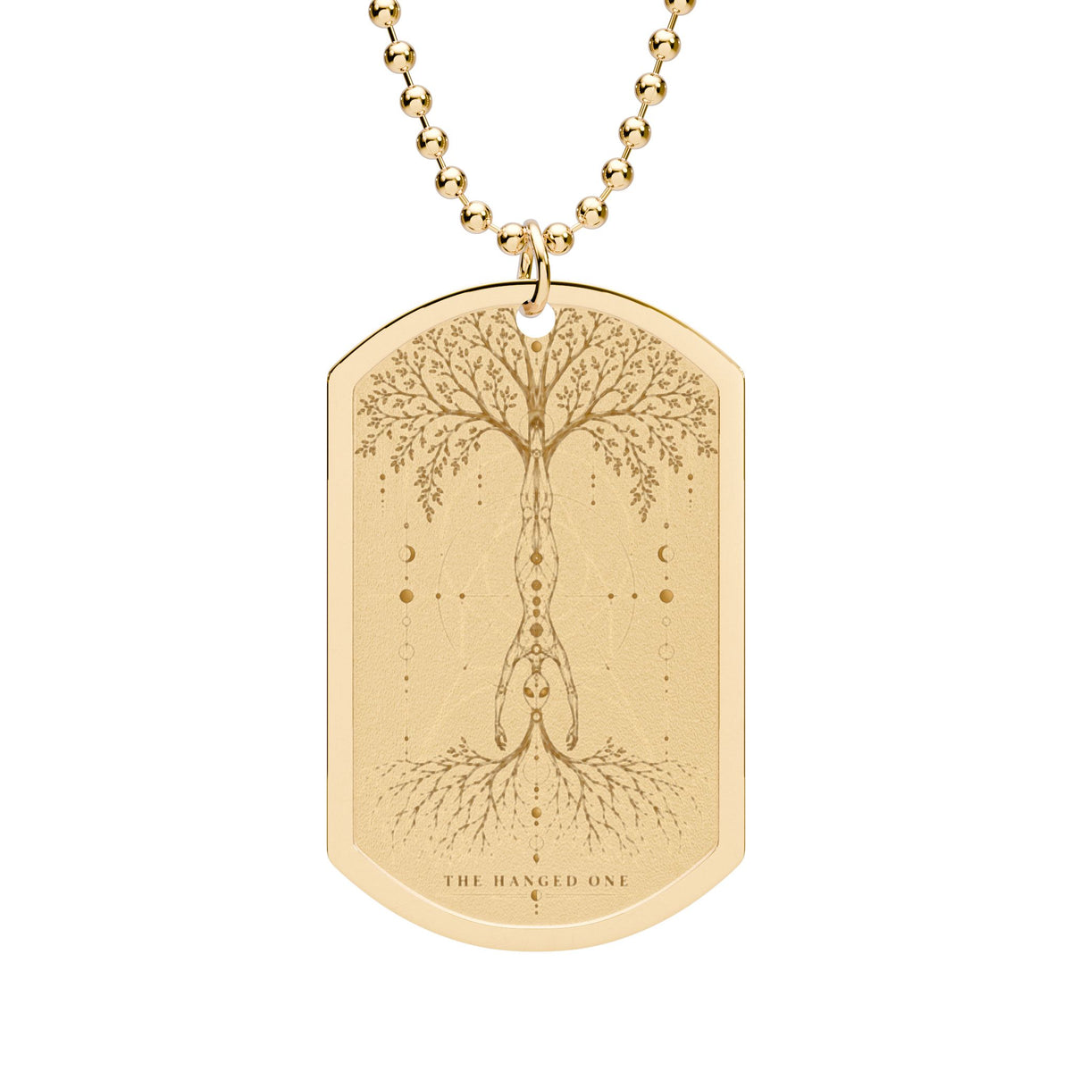The Hanged One Dog Tag Necklace — 'The Hanged One' Tarot Pendant with Chain