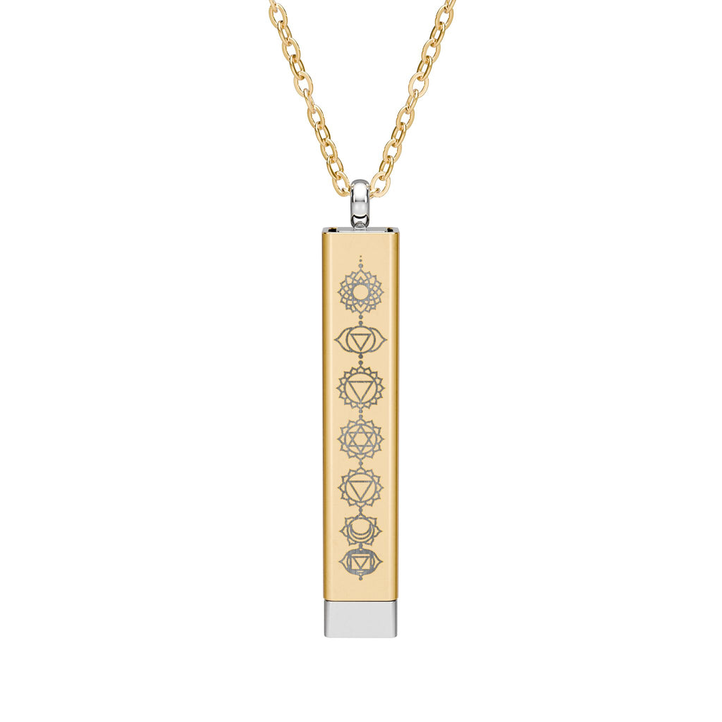 Hidden Message Sliding Bar Necklace — Engravable Sliding Pendant with Crystal Accent