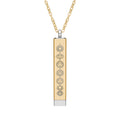 Hidden Message Sliding Bar Necklace — Engravable Sliding Pendant with Crystal Accent