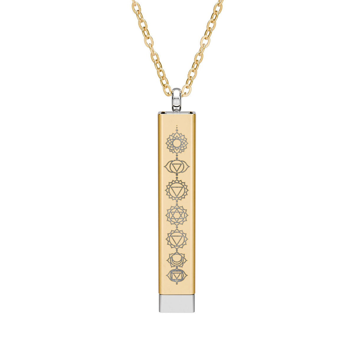 Hidden Message Sliding Bar Necklace — Engravable Sliding Pendant with Crystal Accent