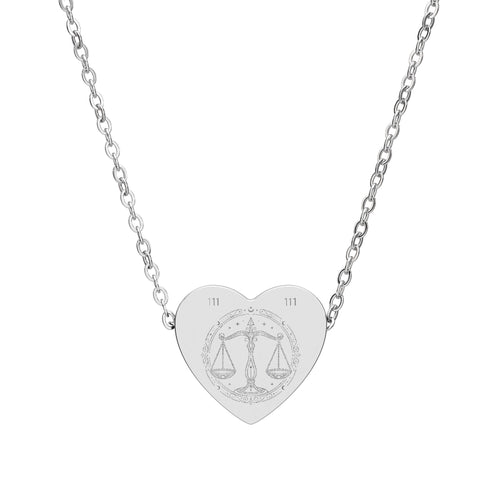 Engraved Heart Necklace — Personalized Morse & Custom Alignment Numbers (Silver or Gold)