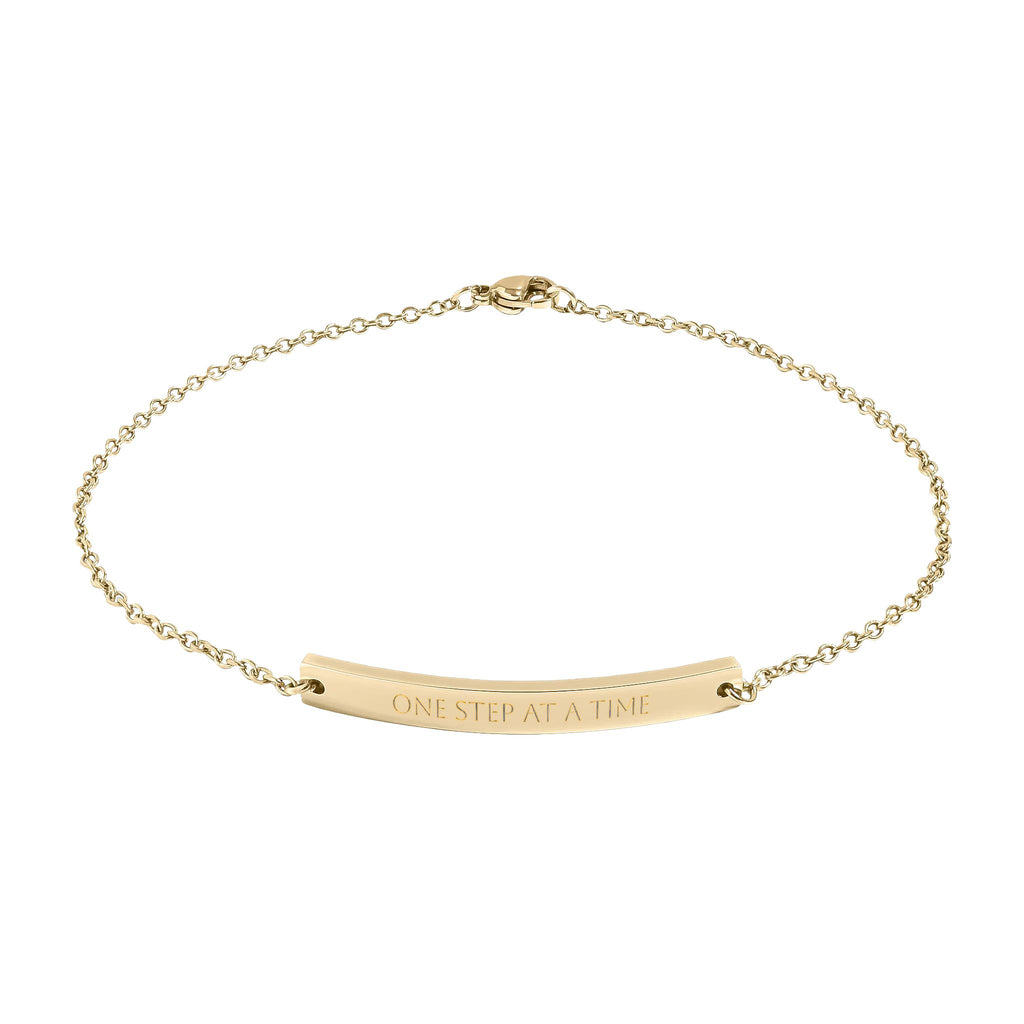 Engravable Curved Bar Anklet — Personalized Gold or Silver Chain Anklet