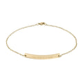 Engravable Curved Bar Anklet — Personalized Gold or Silver Chain Anklet