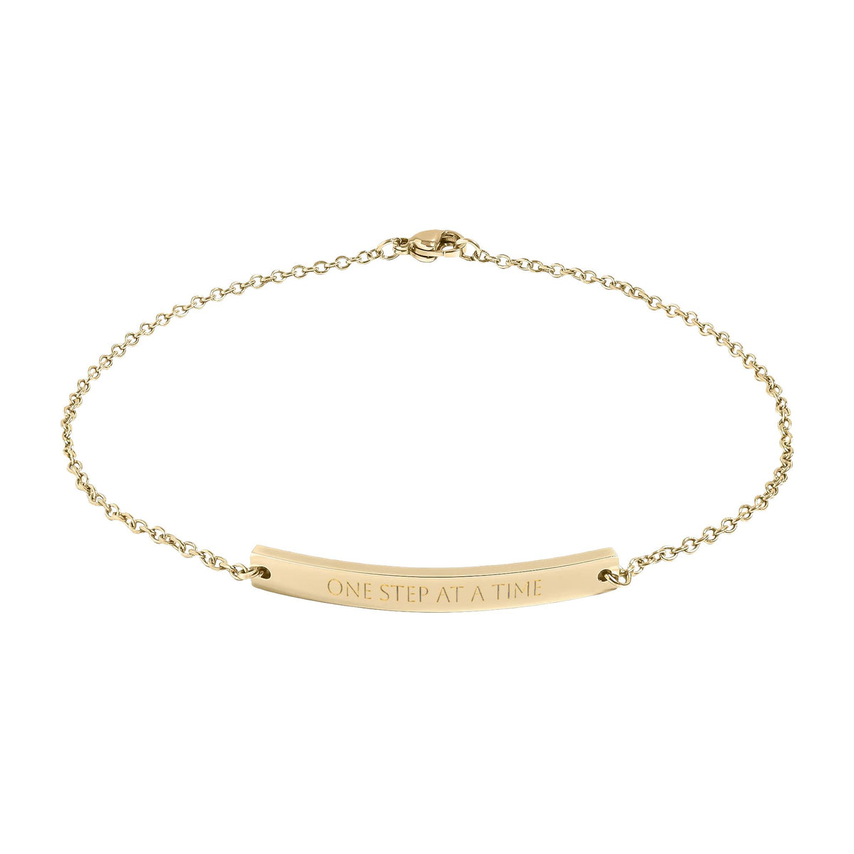 Engravable Curved Bar Anklet — Personalized Gold or Silver Chain Anklet