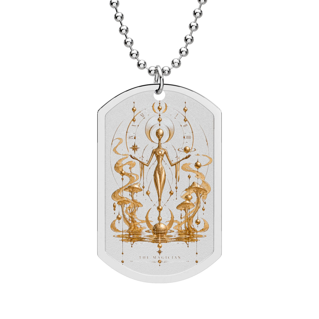 Tarot 'The Magician' Gold Dog Tag Necklace — Mystical Tarot Jewelry