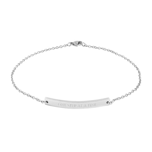Engravable Curved Bar Anklet — Personalized Gold or Silver Chain Anklet